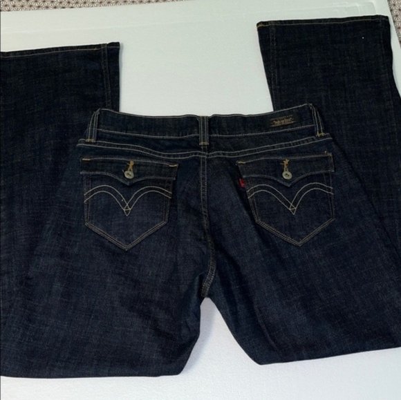 Levi's Classic Indigo Denim 542 Tilted Flare size 14 - Picture 4 of 15